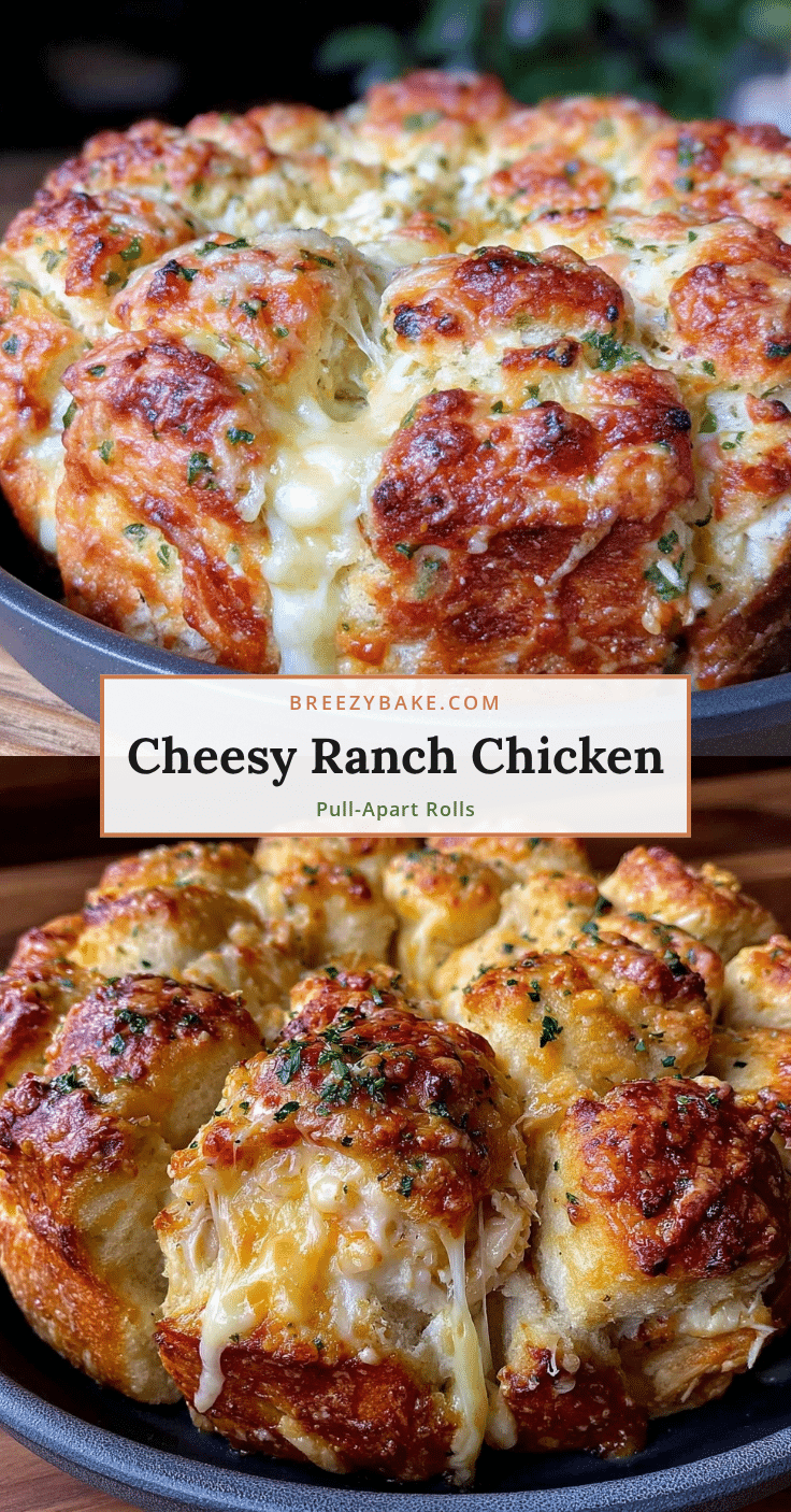 cheesy ranch chicken pull-apart rolls recipe