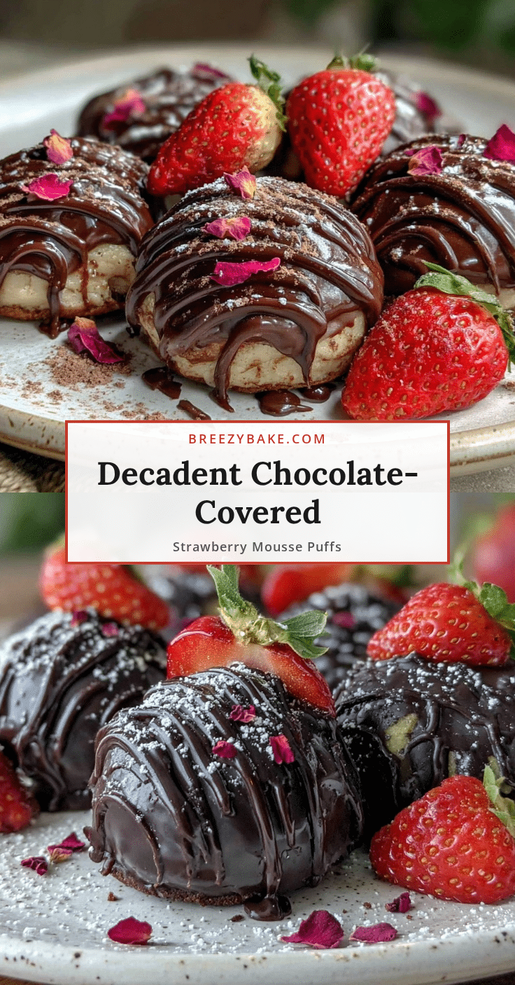 chocolate-covered strawberry mousse puffs recipe