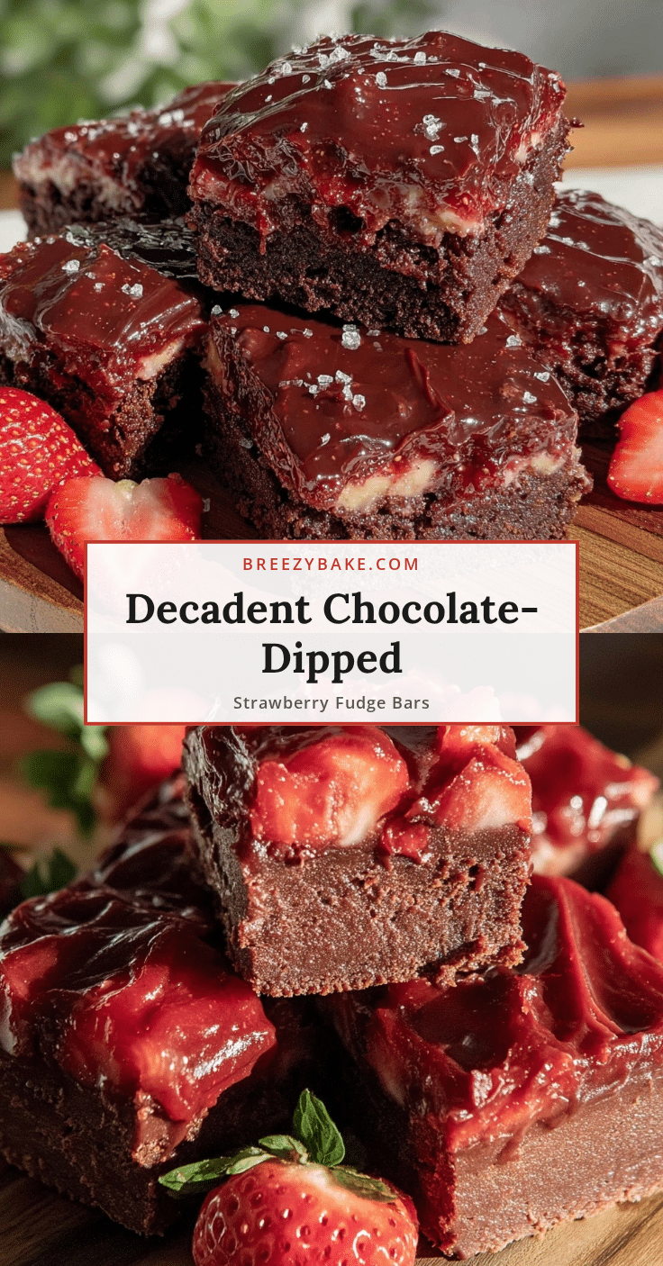 chocolate-dipped strawberry frosted fudge bars recipe