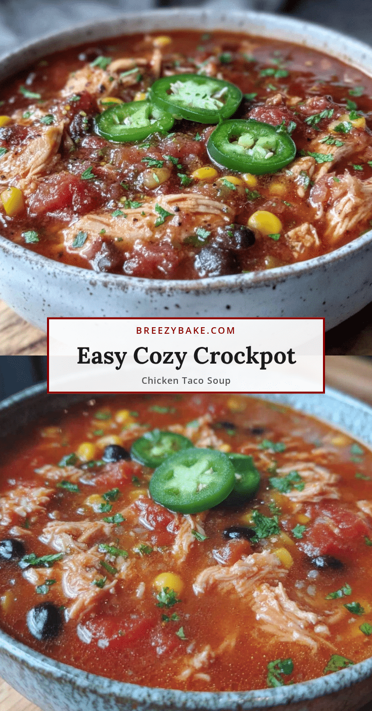 cozy crockpot chicken taco soup recipe