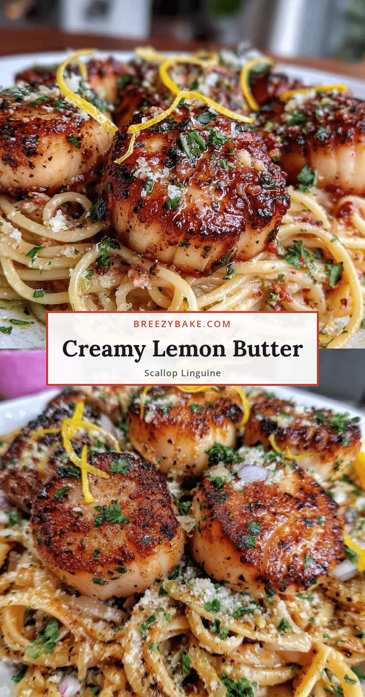 creamy lemon butter scallop linguine recipe