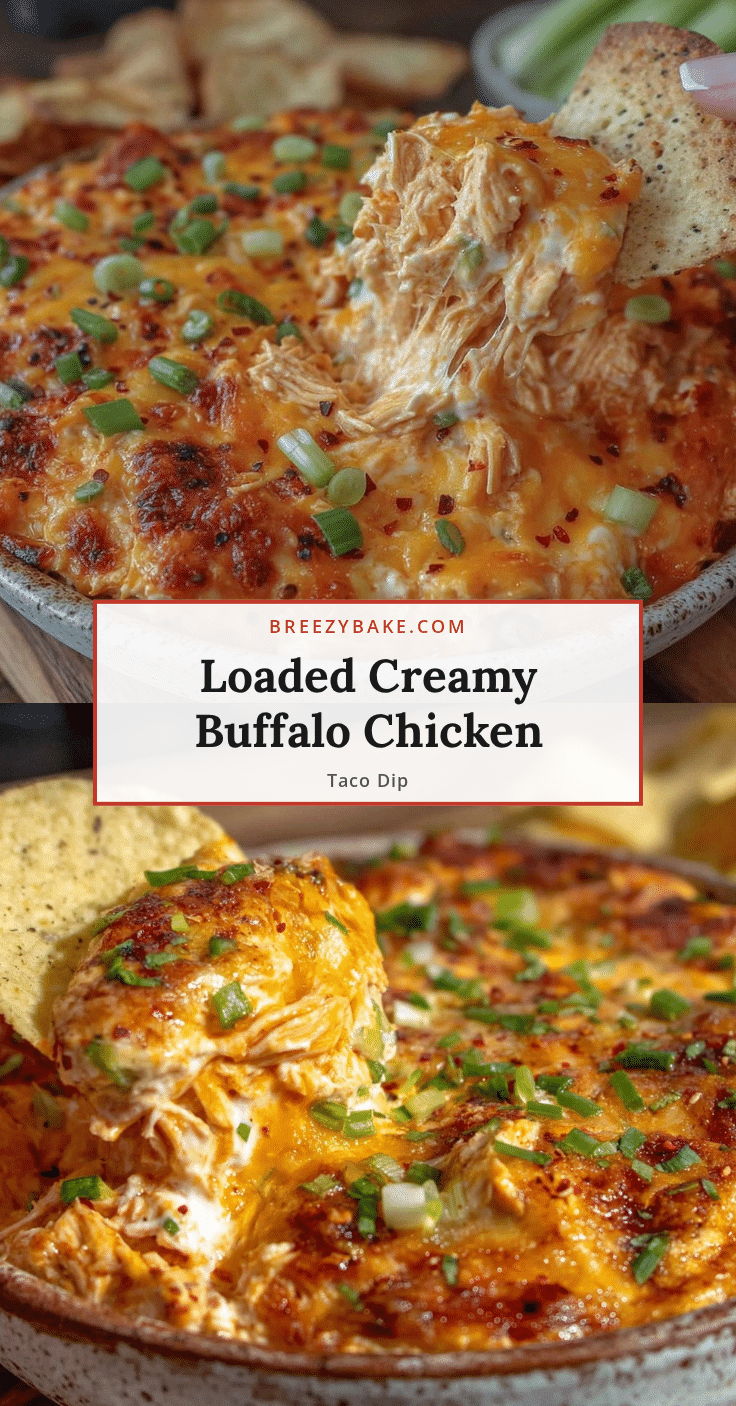creamy loaded buffalo chicken taco dip recipe