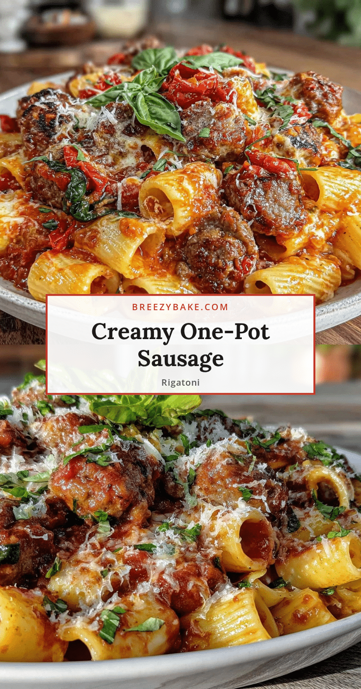 creamy one-pot sausage rigatoni recipe