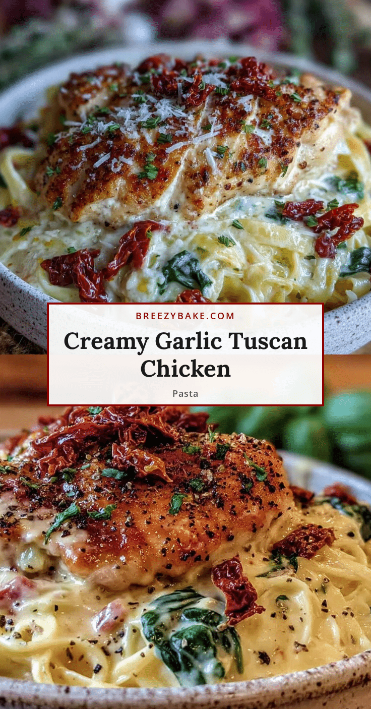 creamy tuscan chicken pasta recipe