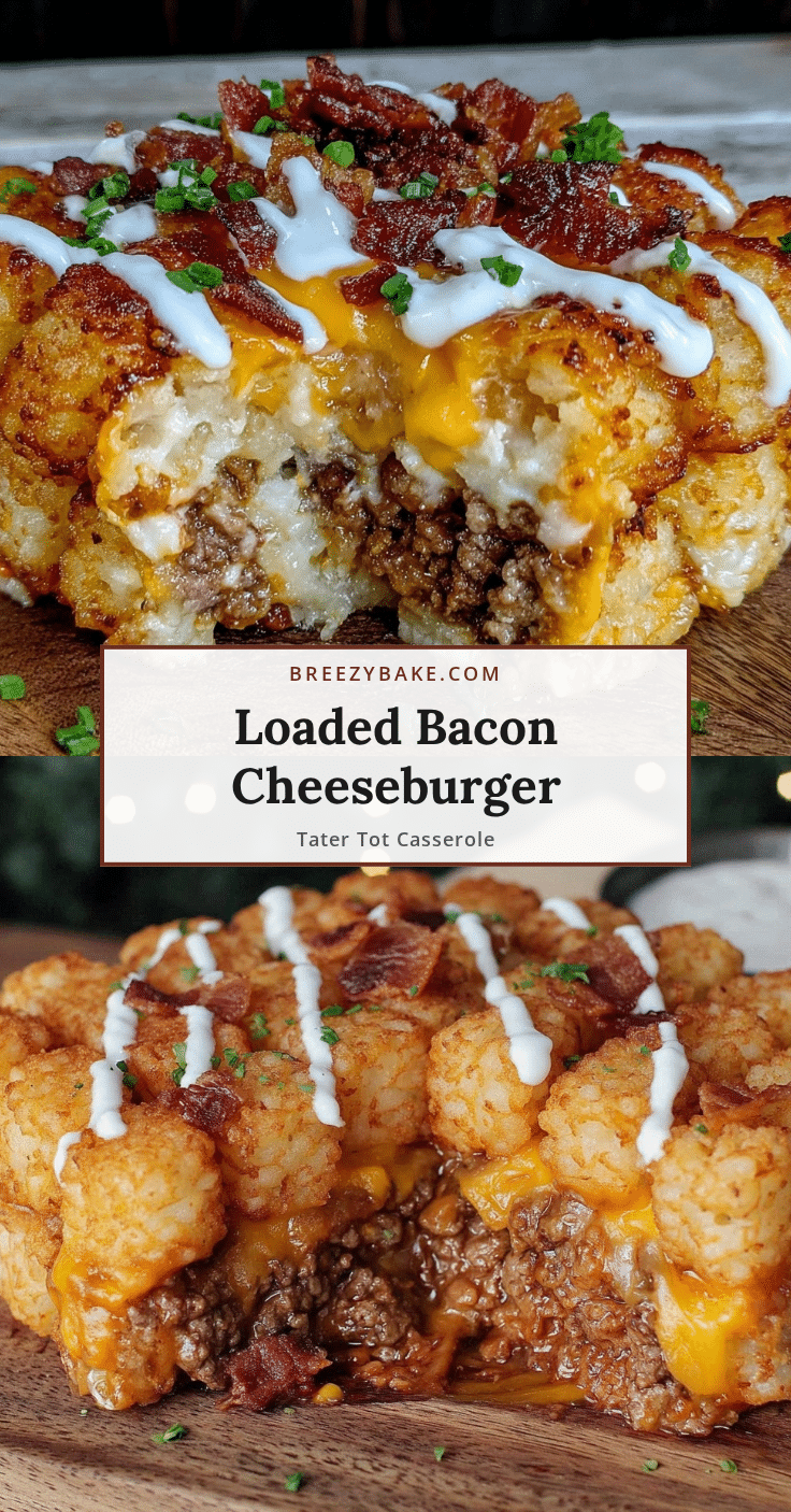 crispy loaded bacon cheeseburger tater tot casserole recipe