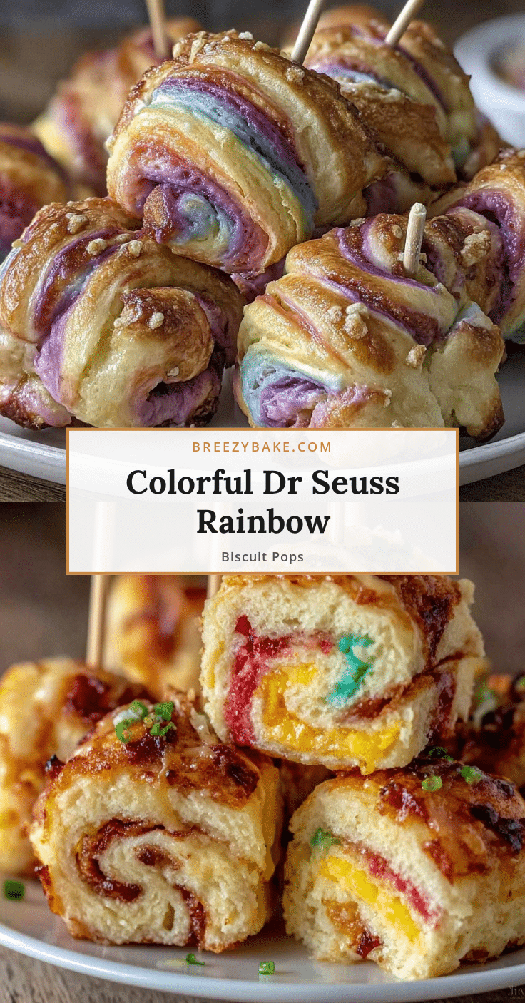 Dr. Seuss Rainbow Breakfast Biscuit Pops recipe