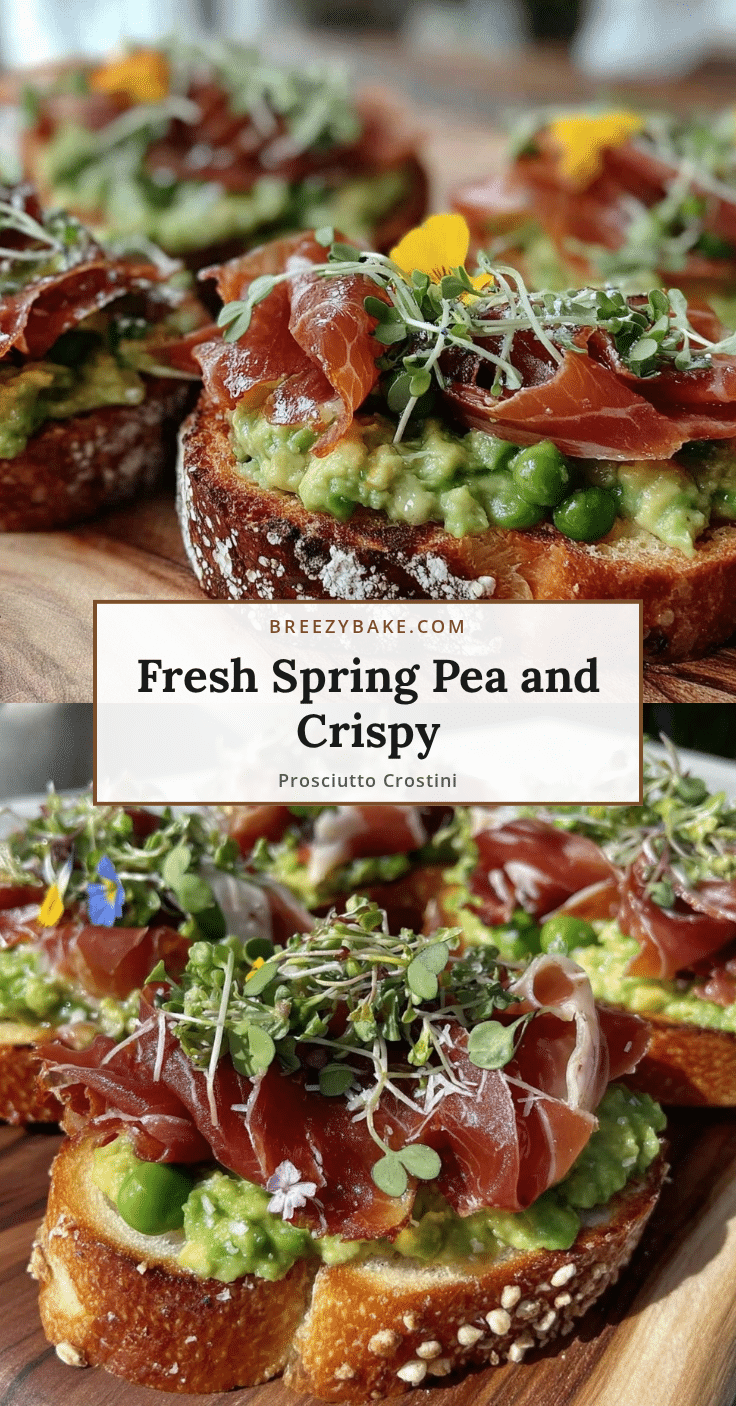 Fresh Spring Pea and Crispy Prosciutto Crostini recipe