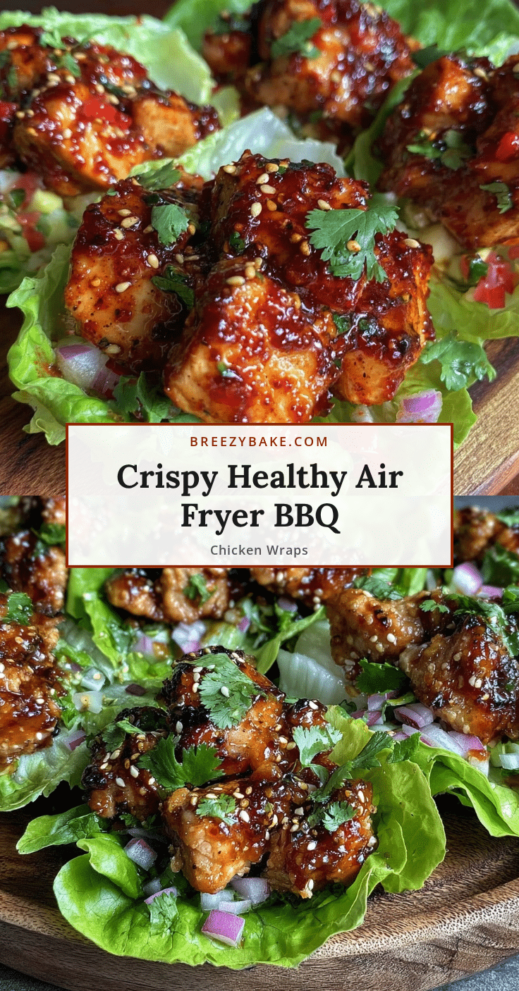 Healthy Air Fryer BBQ Chicken Lettuce Wraps recipe