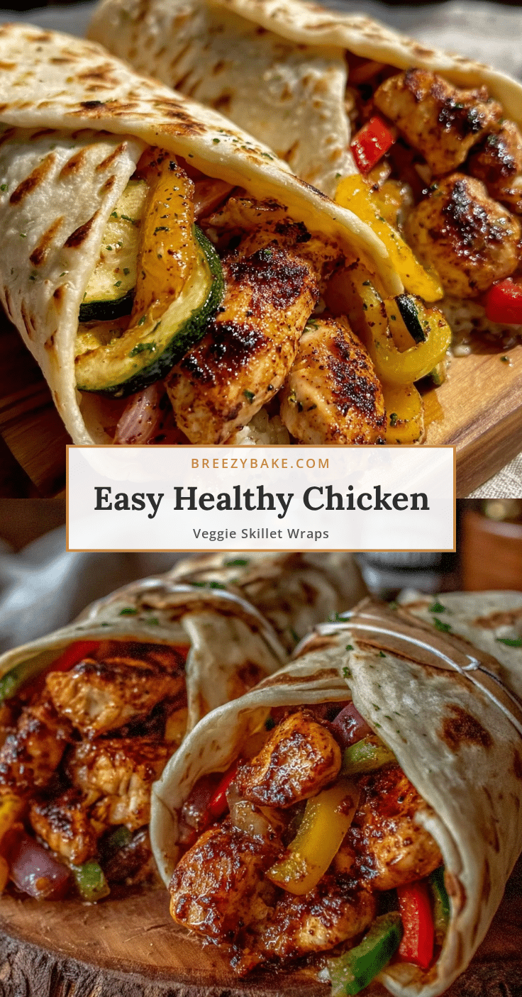 Healthy Chicken Veggie Skillet Wraps recipe