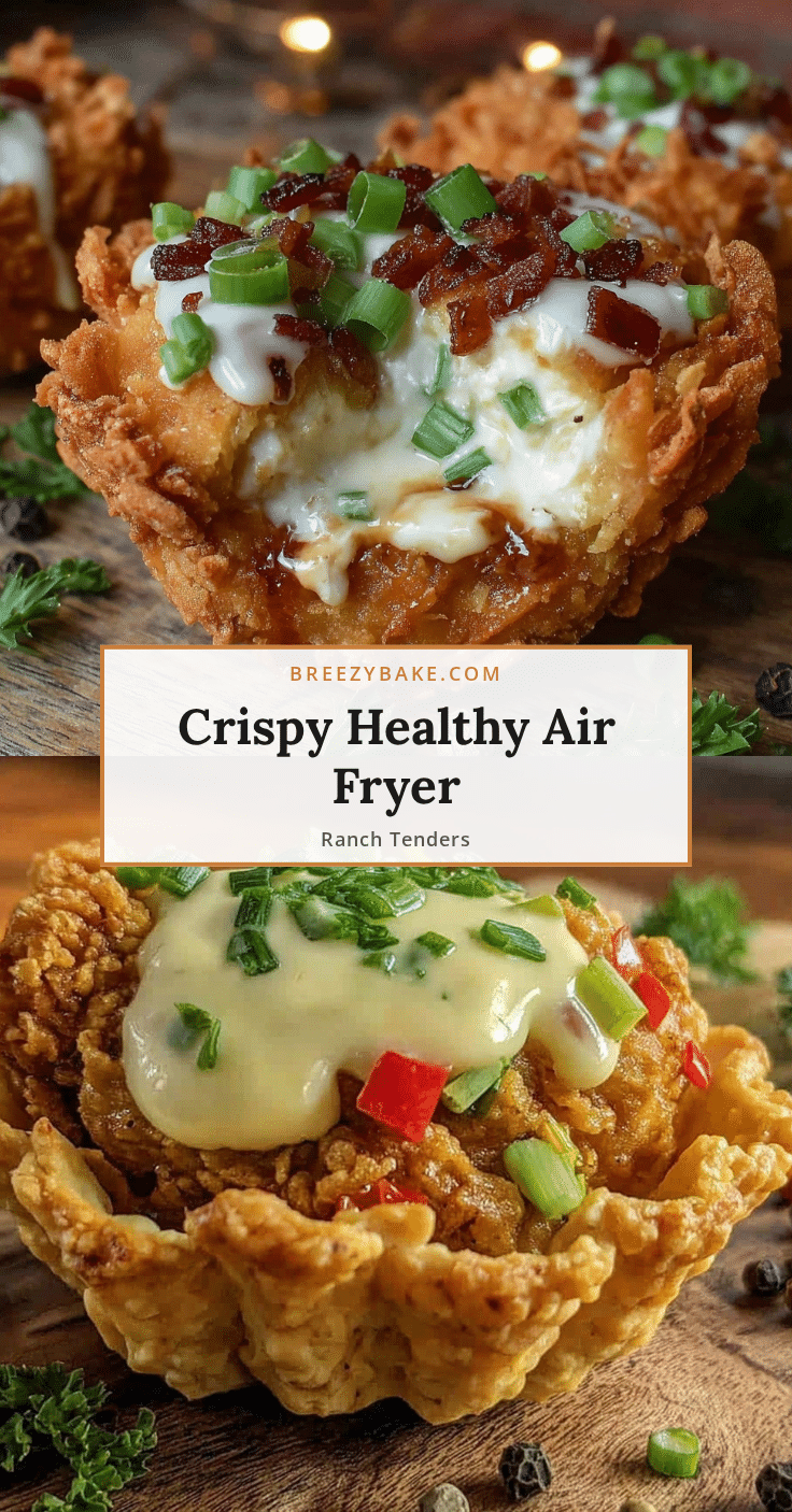 Healthy Crispy Air Fryer Ranch Chicken Tender Cups recipe