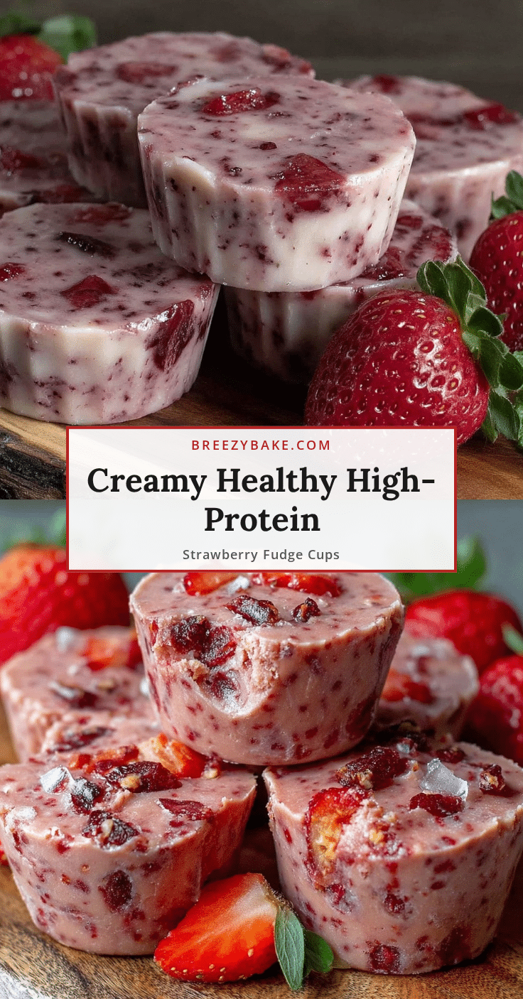 Healthy High-Protein Strawberry Fudge Cups recipe