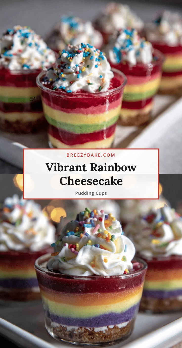 rainbow cheesecake pudding cups recipe