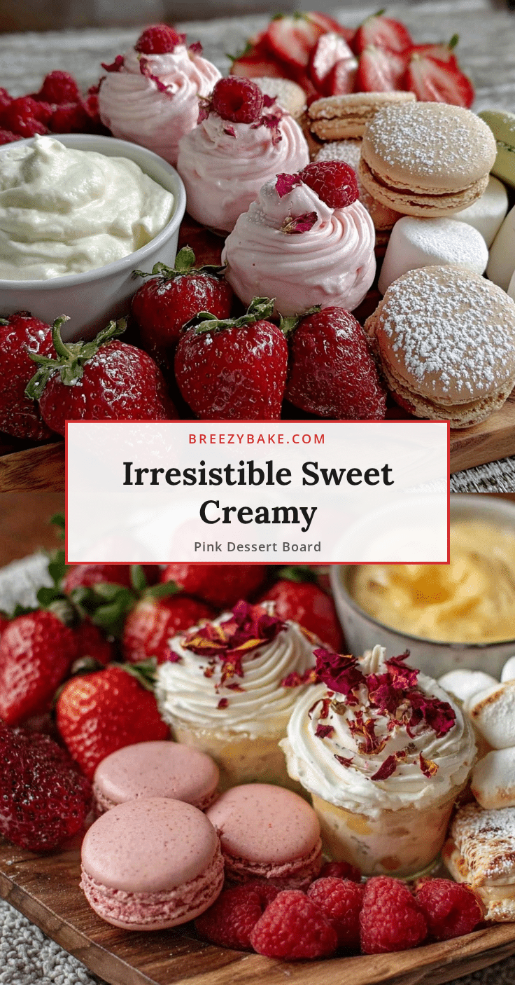 sweet creamy pink dessert board recipe