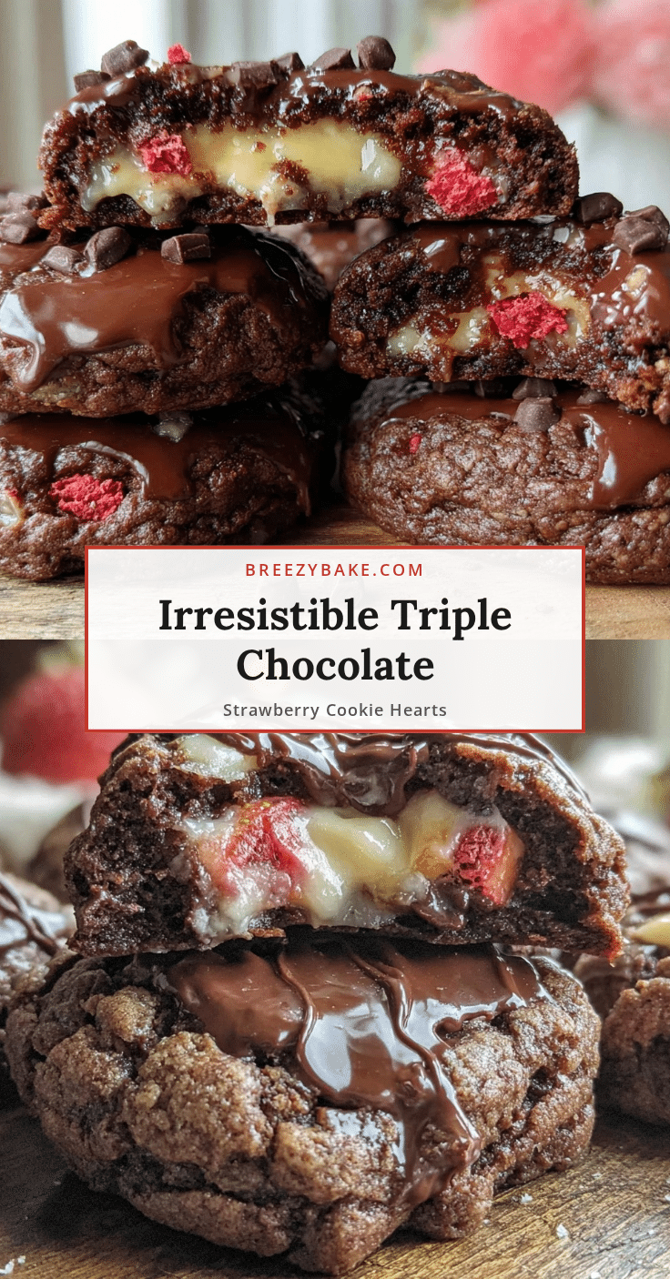 triple chocolate strawberry cookie hearts recipe