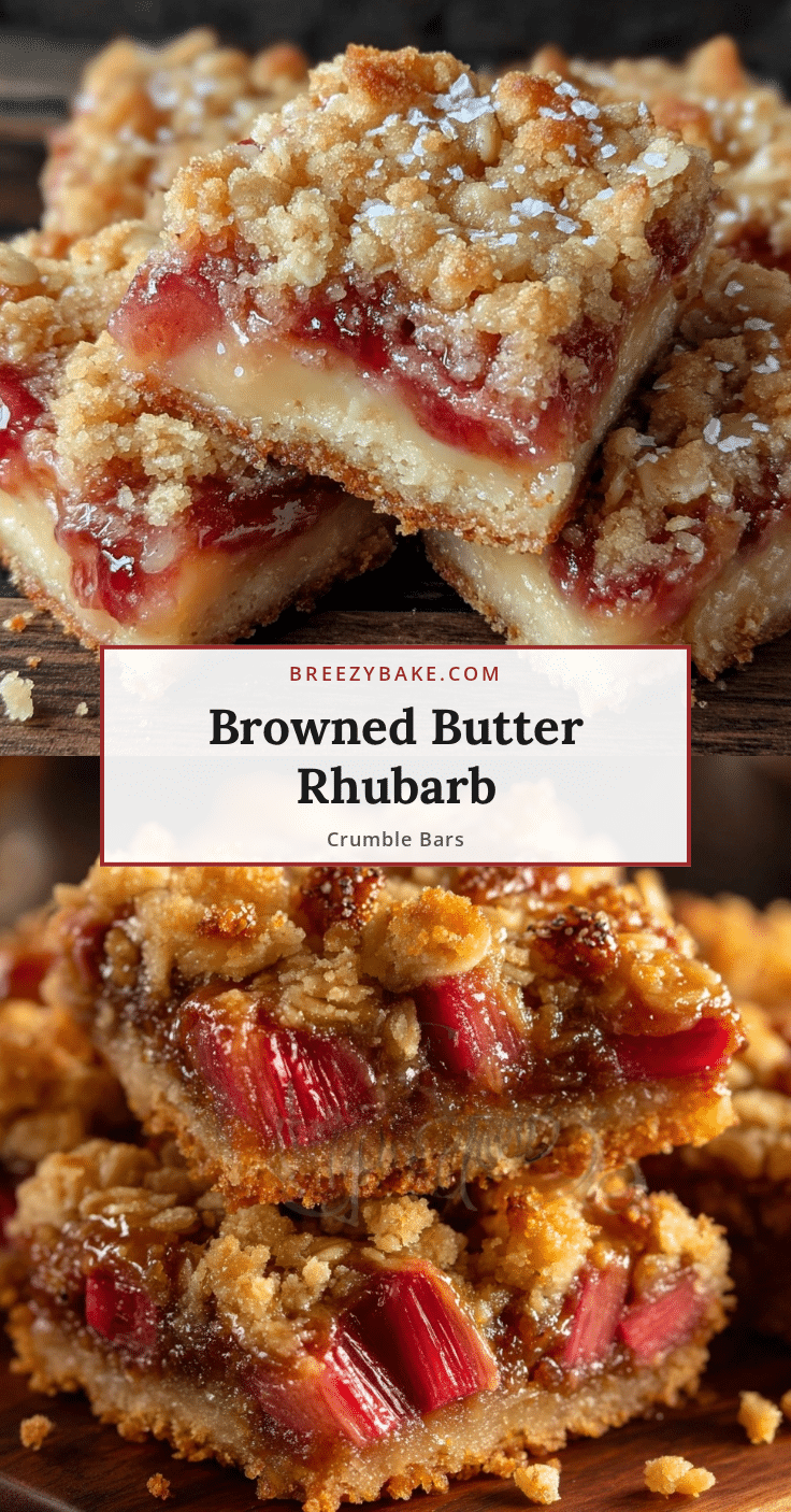 browned butter rhubarb crumble bars recipe