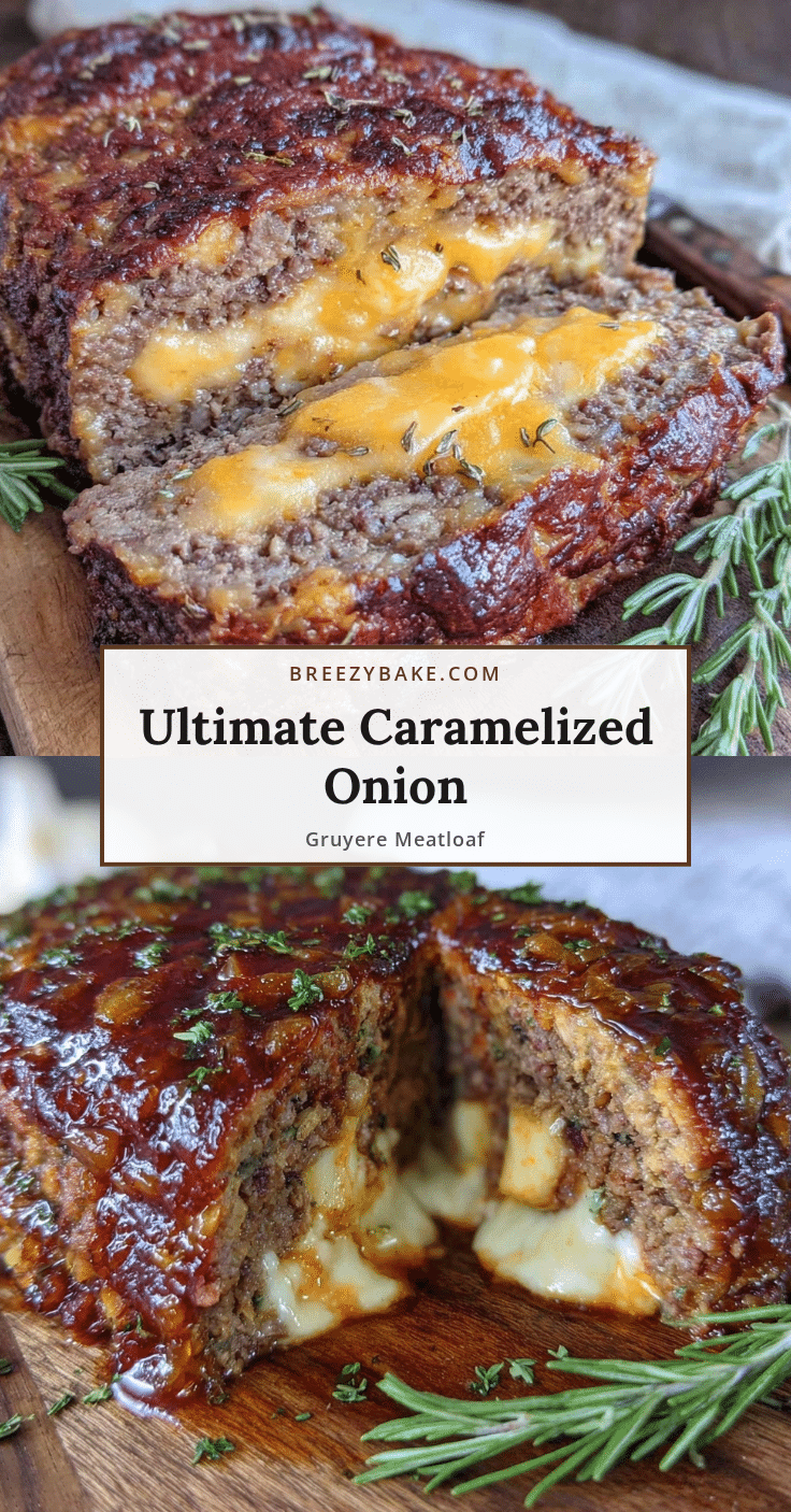 caramelized onion and gruyere stuffed meatloaf recipe
