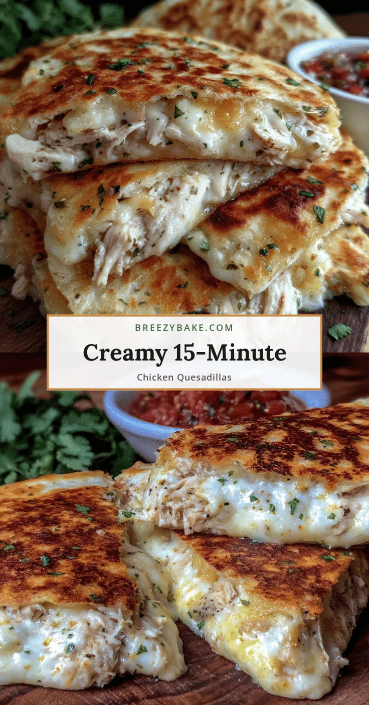 creamy chicken quesadillas recipe