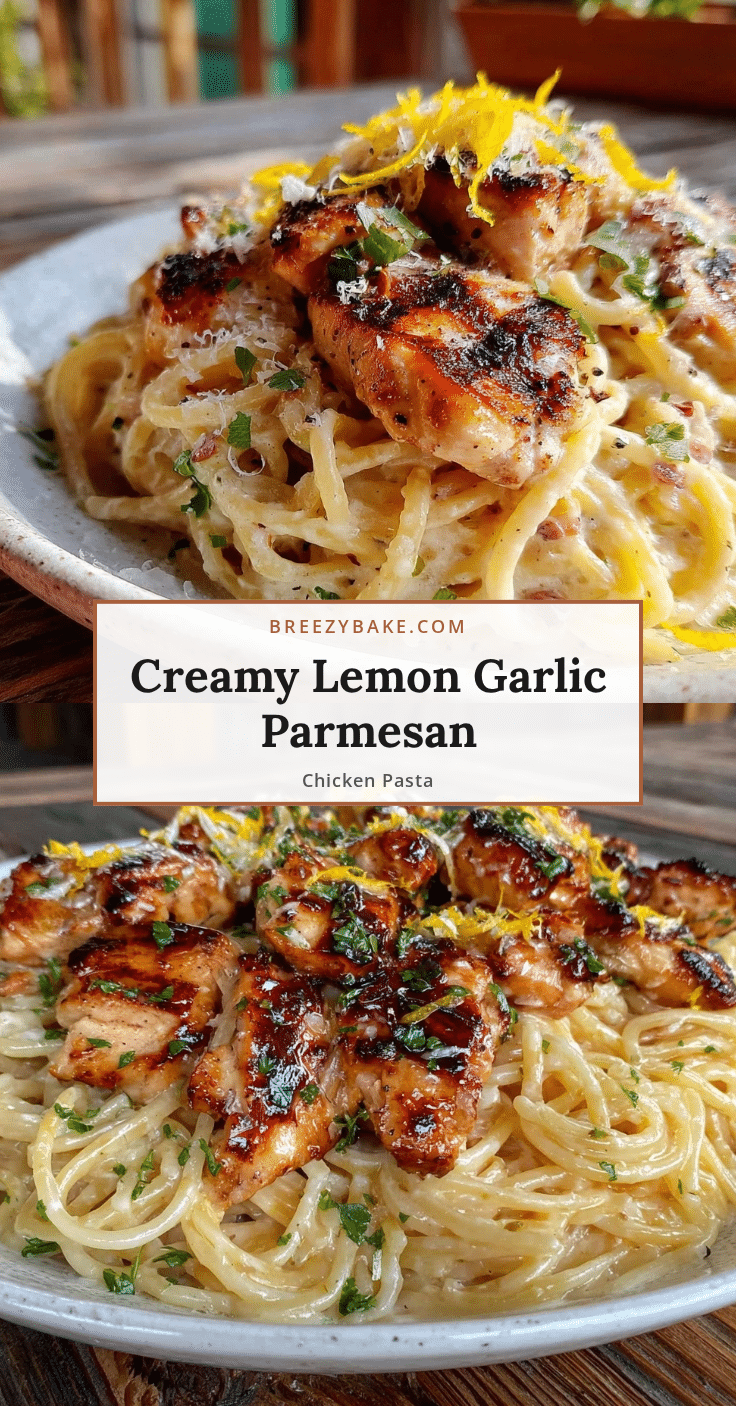 creamy lemon garlic parmesan chicken pasta recipe