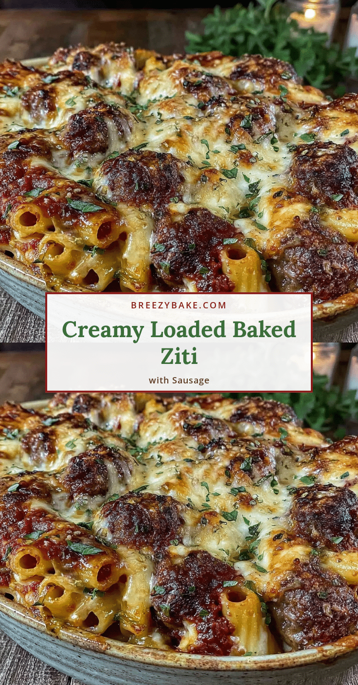 creamy loaded baked ziti with italian sausage recipe