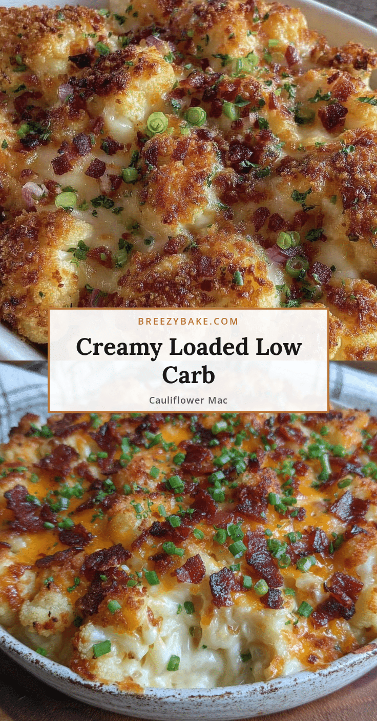 creamy loaded cauliflower mac and cheese casserole recipe