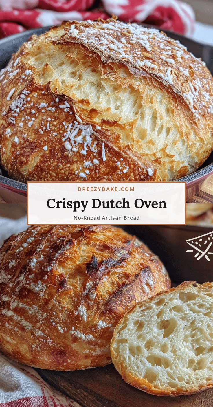 crispy dutch oven no-knead artisan bread recipe