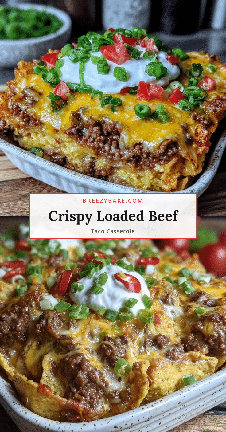 crispy loaded beef taco casserole recipe