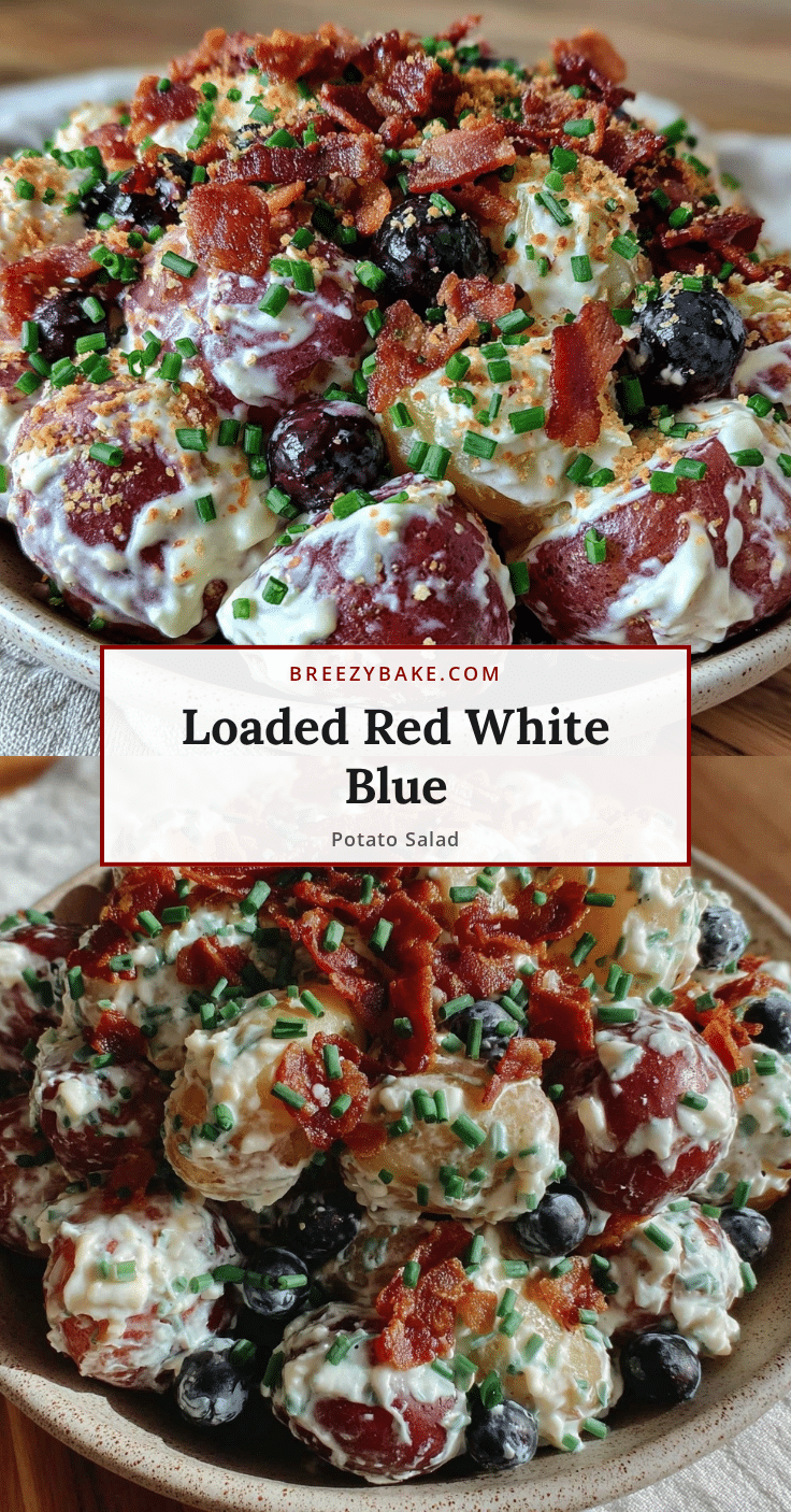loaded red white blue potato salad recipe