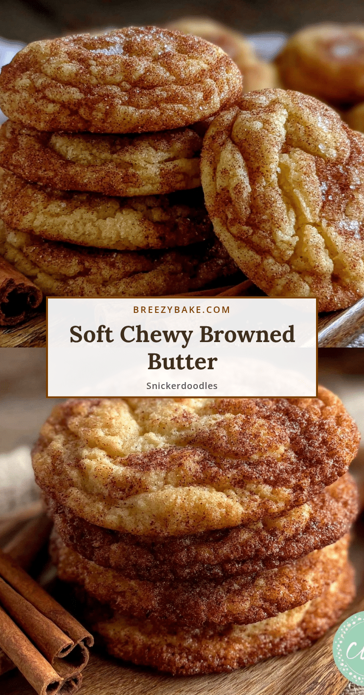 soft chewy browned butter snickerdoodle cookies recipe