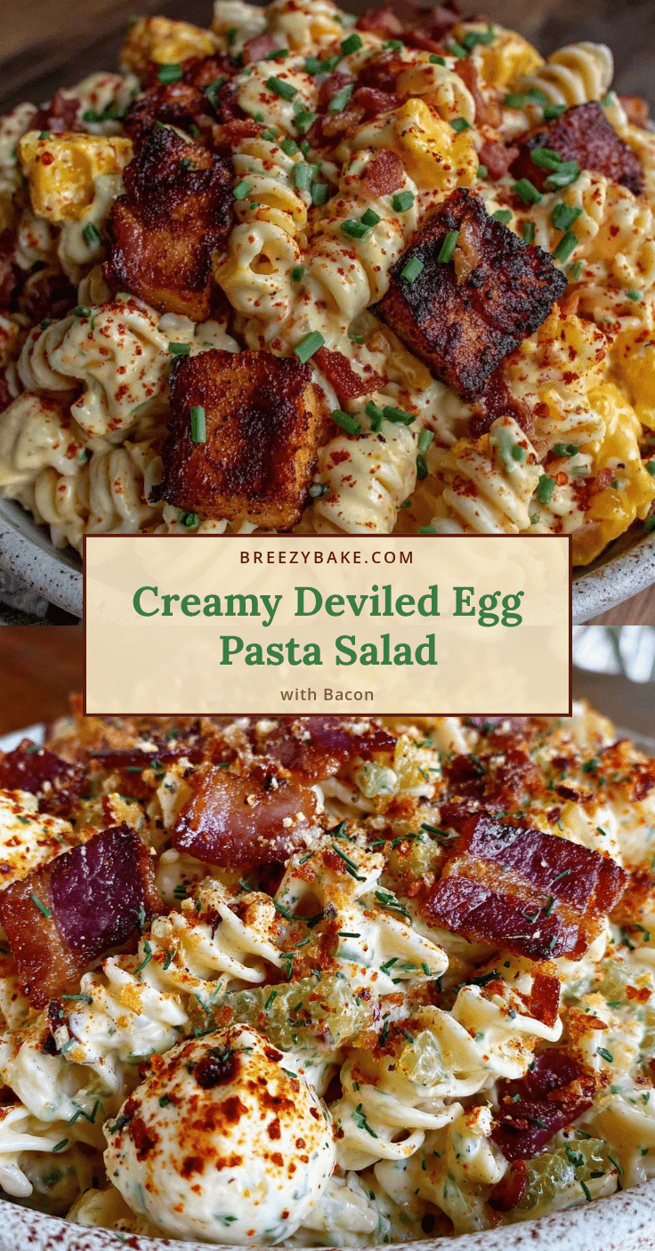 creamy deviled egg pasta salad recipe