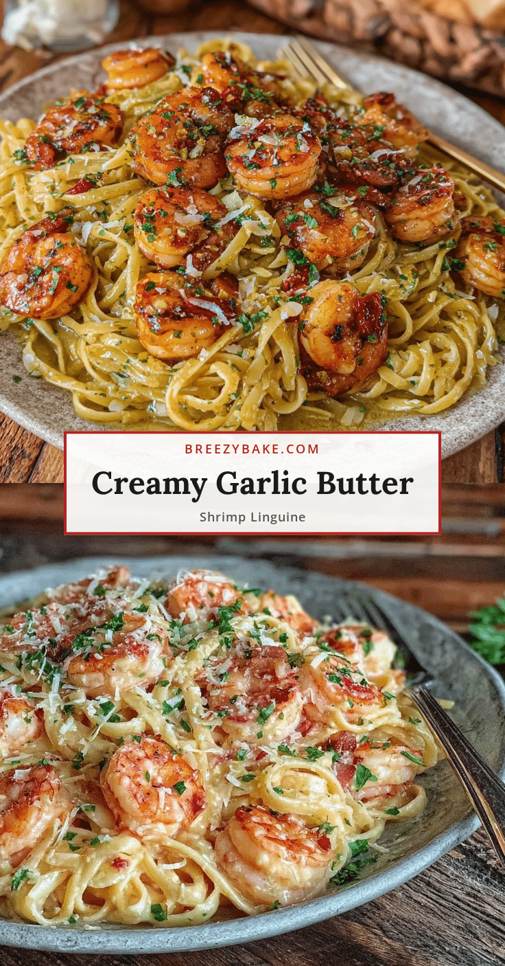 creamy garlic butter shrimp linguine recipe