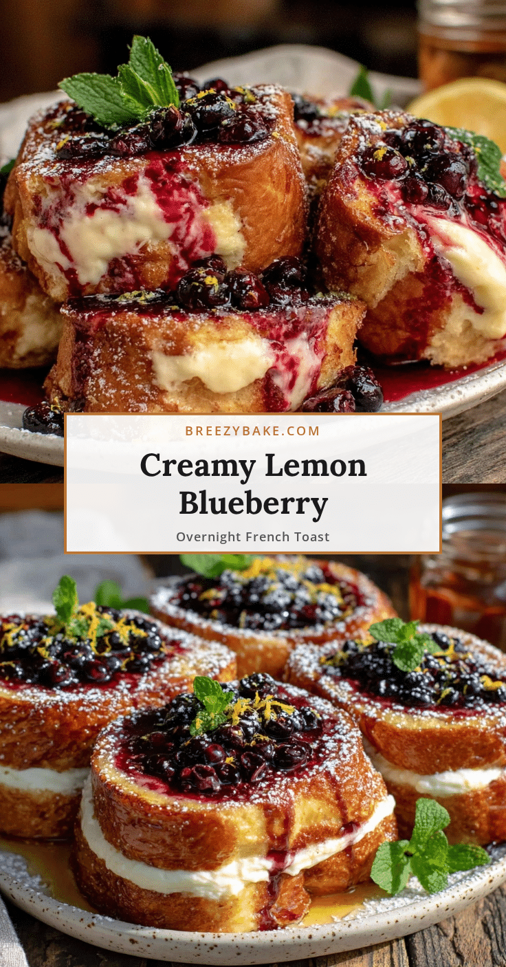 creamy lemon blueberry overnight french toast recipe