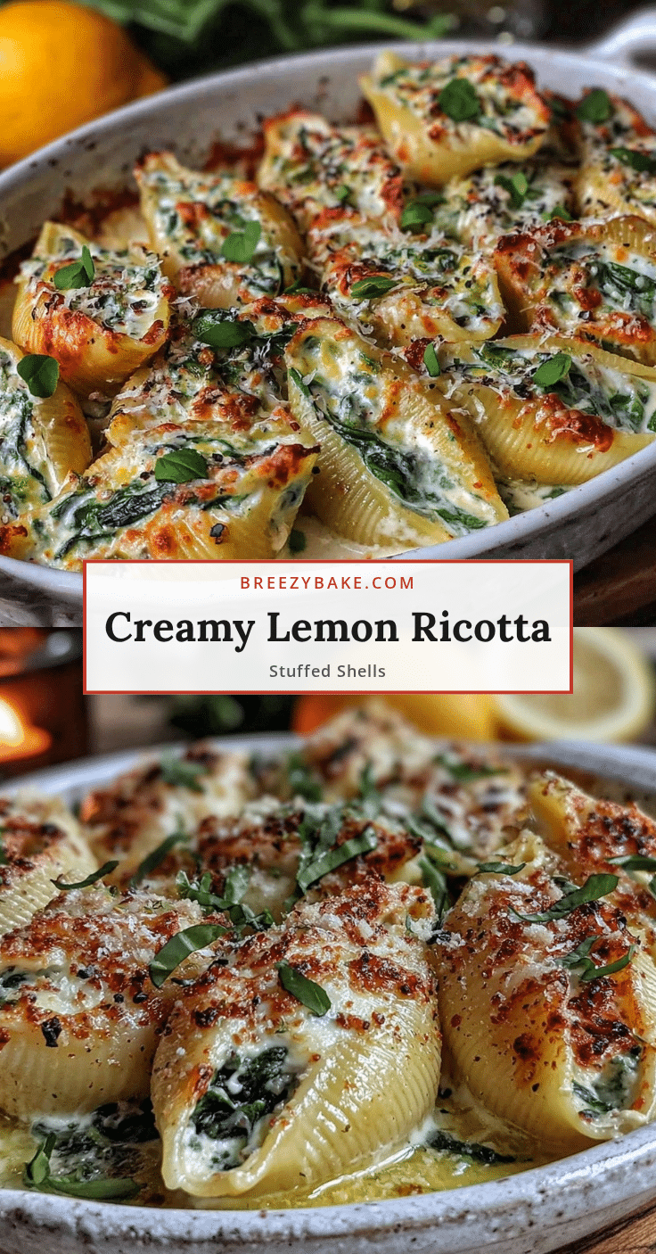 creamy lemon ricotta stuffed shells recipe