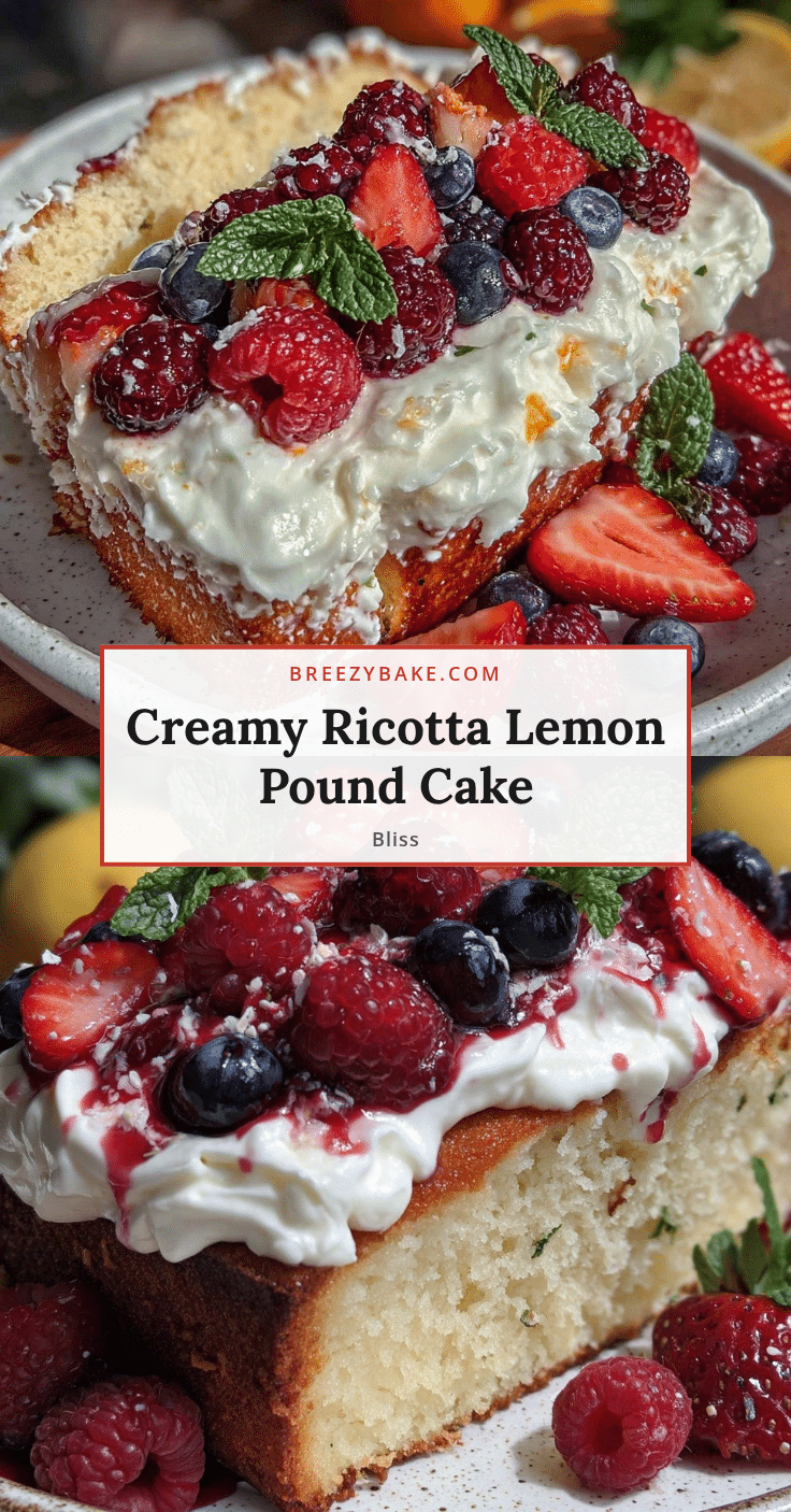 Creamy Ricotta Lemon Pound Cake recipe