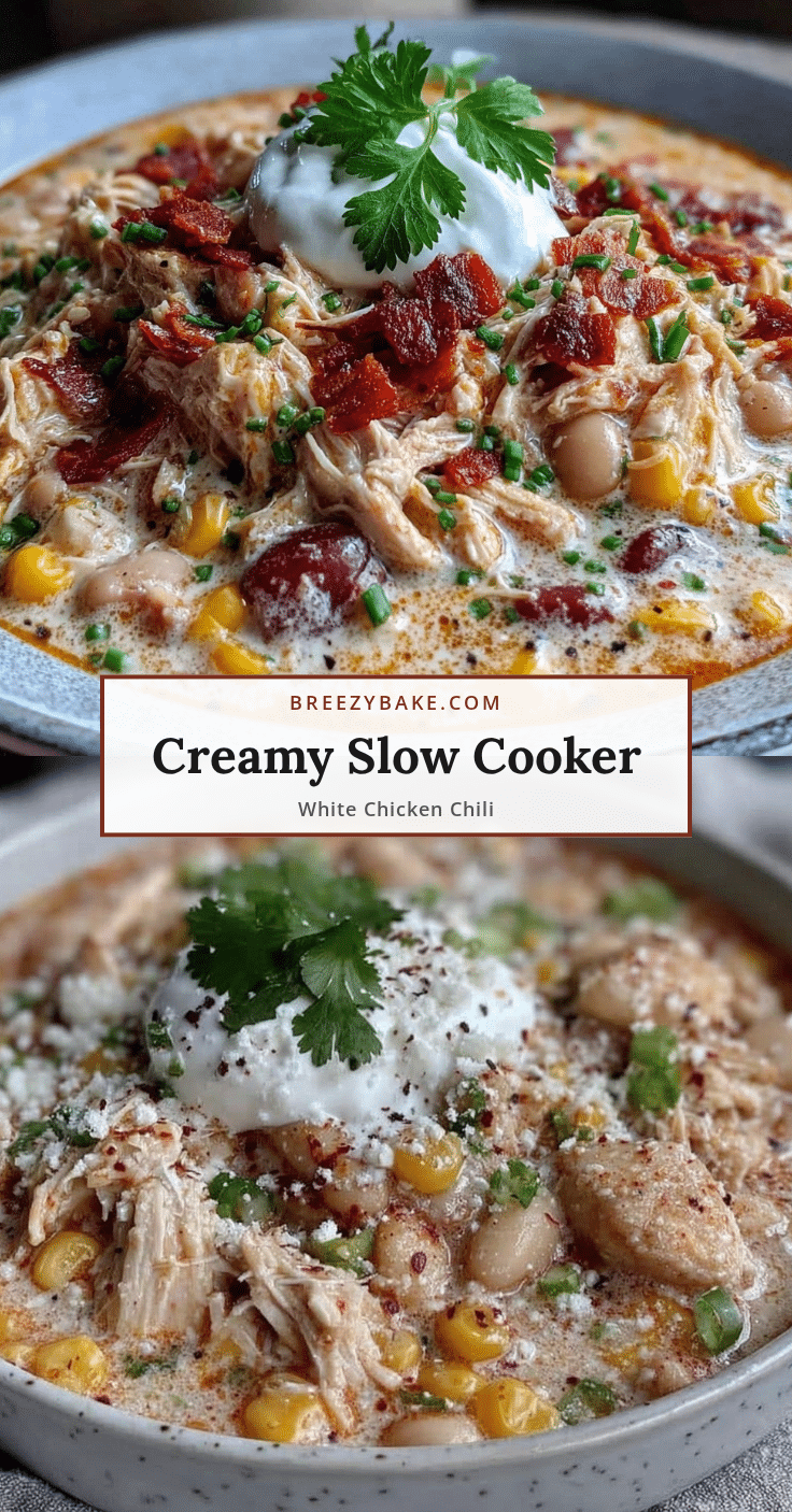 creamy slow cooker white chicken chili recipe