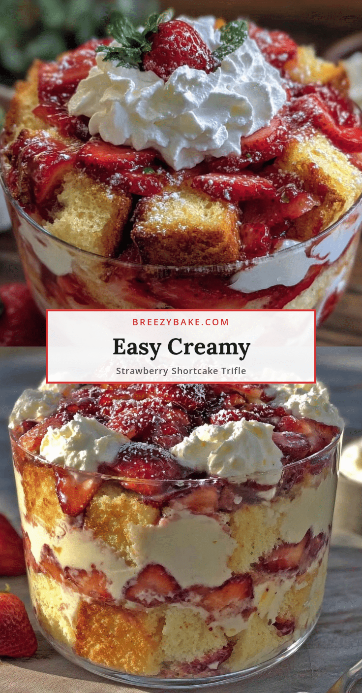 creamy strawberry shortcake trifle recipe