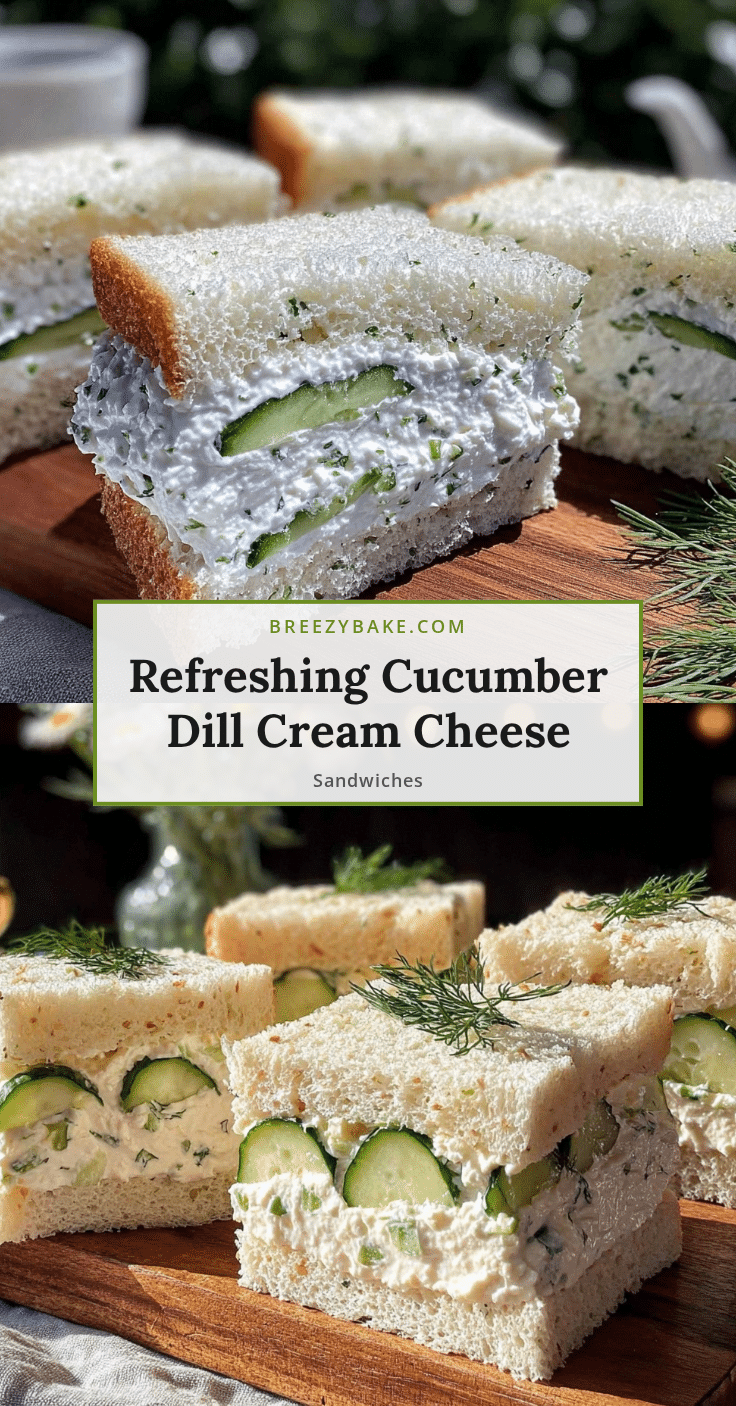 Fresh Cucumber Dill Cream Cheese Tea Sandwiches recipe