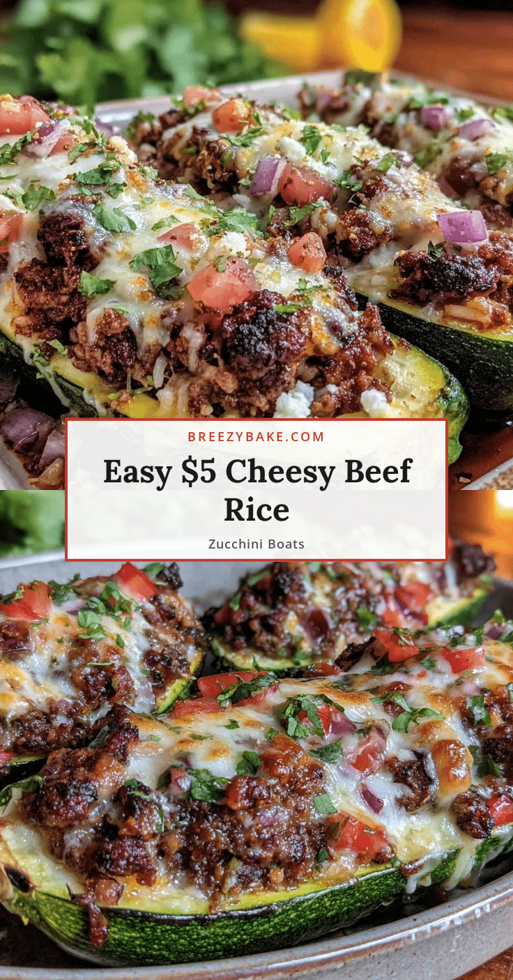 ground beef and rice stuffed zucchini boats recipe