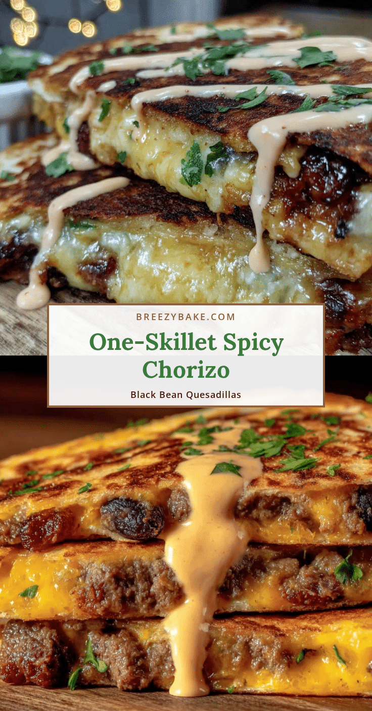 one-skillet chorizo and black bean quesadillas recipe