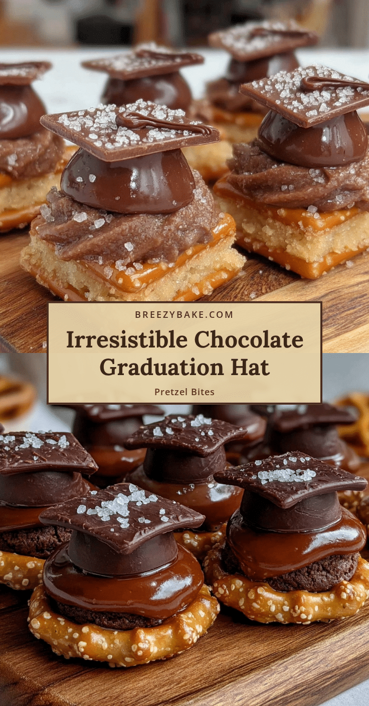 chocolate graduation hat pretzel bites recipe