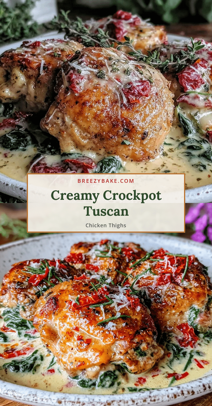 creamy crockpot tuscan chicken thighs recipe