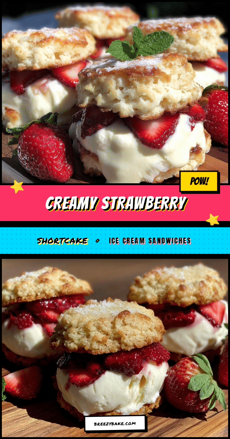 creamy strawberry shortcake ice cream sandwiches recipe