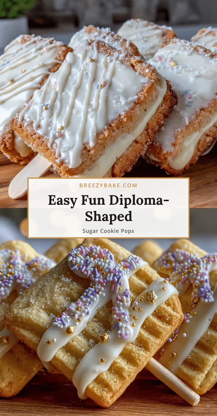 diploma-shaped sugar cookie pops recipe