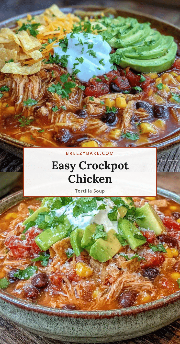 easy crockpot chicken tortilla soup recipe