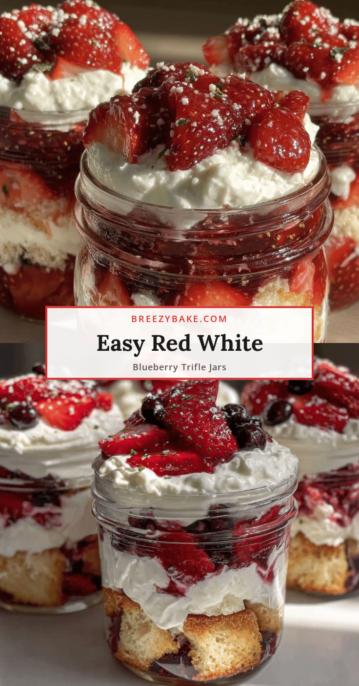 easy red white and blue berry trifle jars recipe
