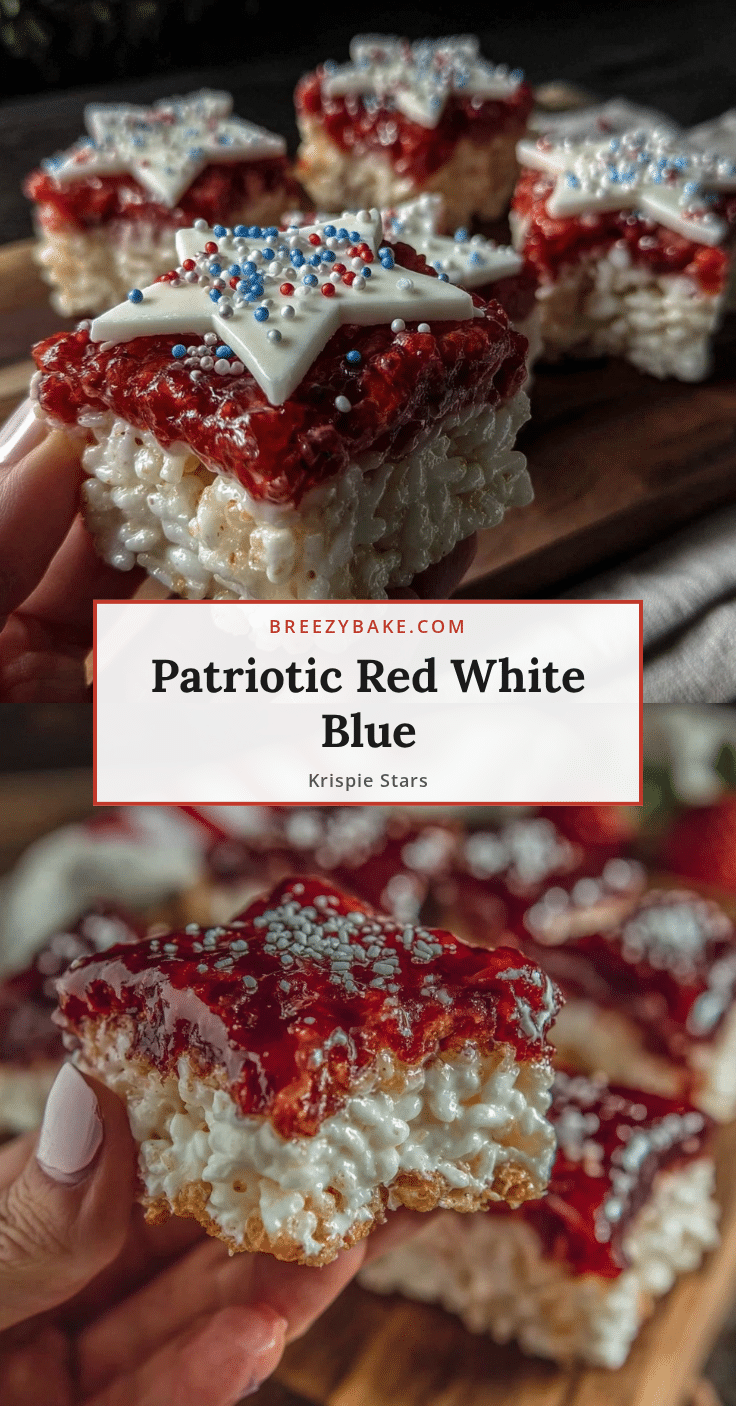 Festive Crispy Red White and Blue Rice Krispie Treat Stars recipe