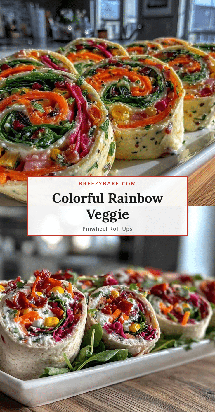 Fresh Rainbow Veggie Pinwheel Roll-Ups recipe