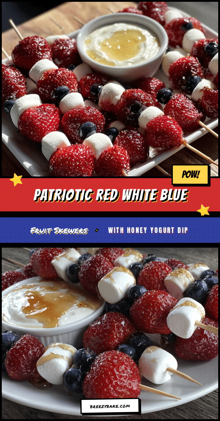 fresh red white and blue fruit skewers recipe