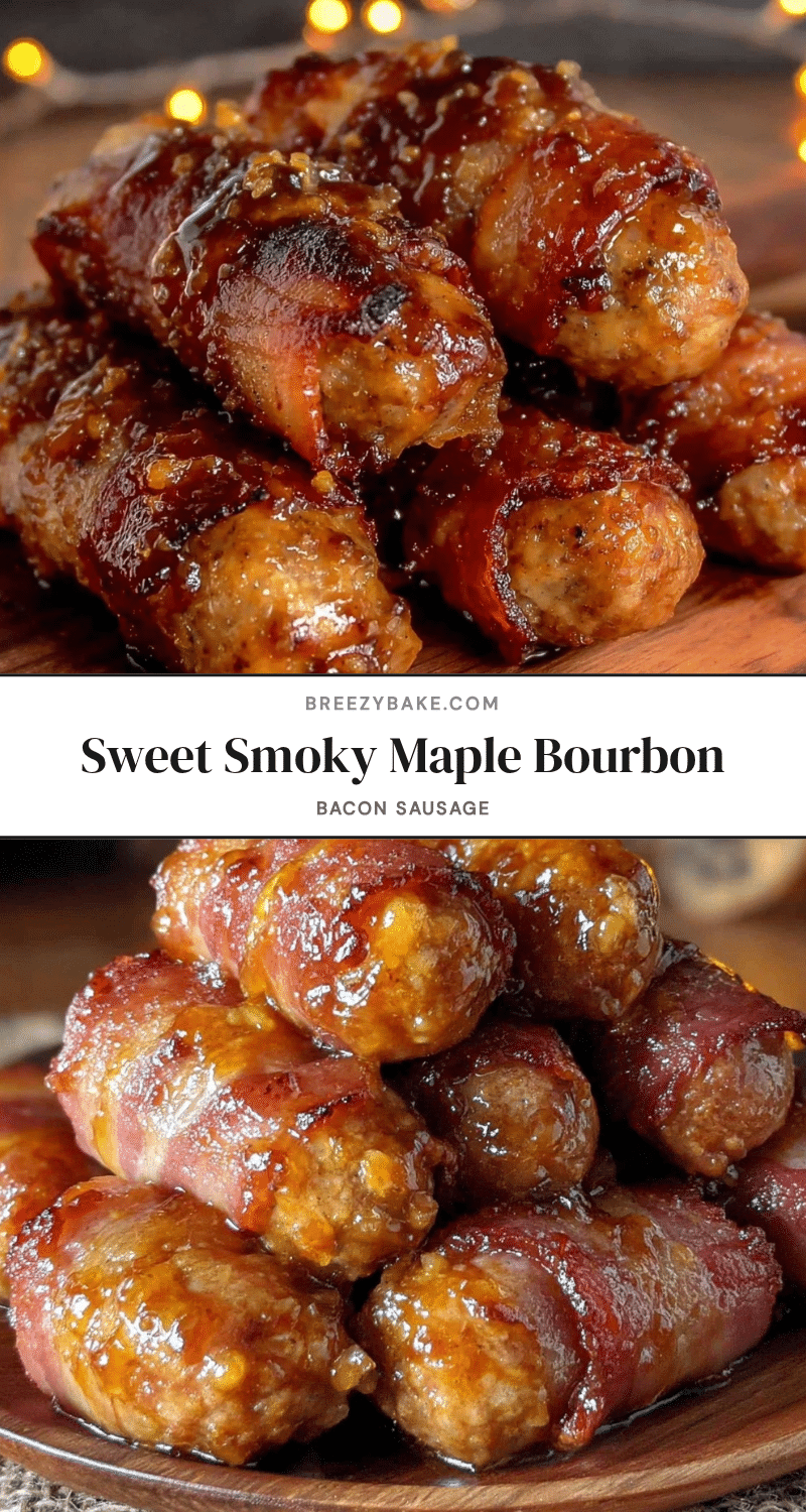maple bourbon bacon-wrapped sausage links recipe