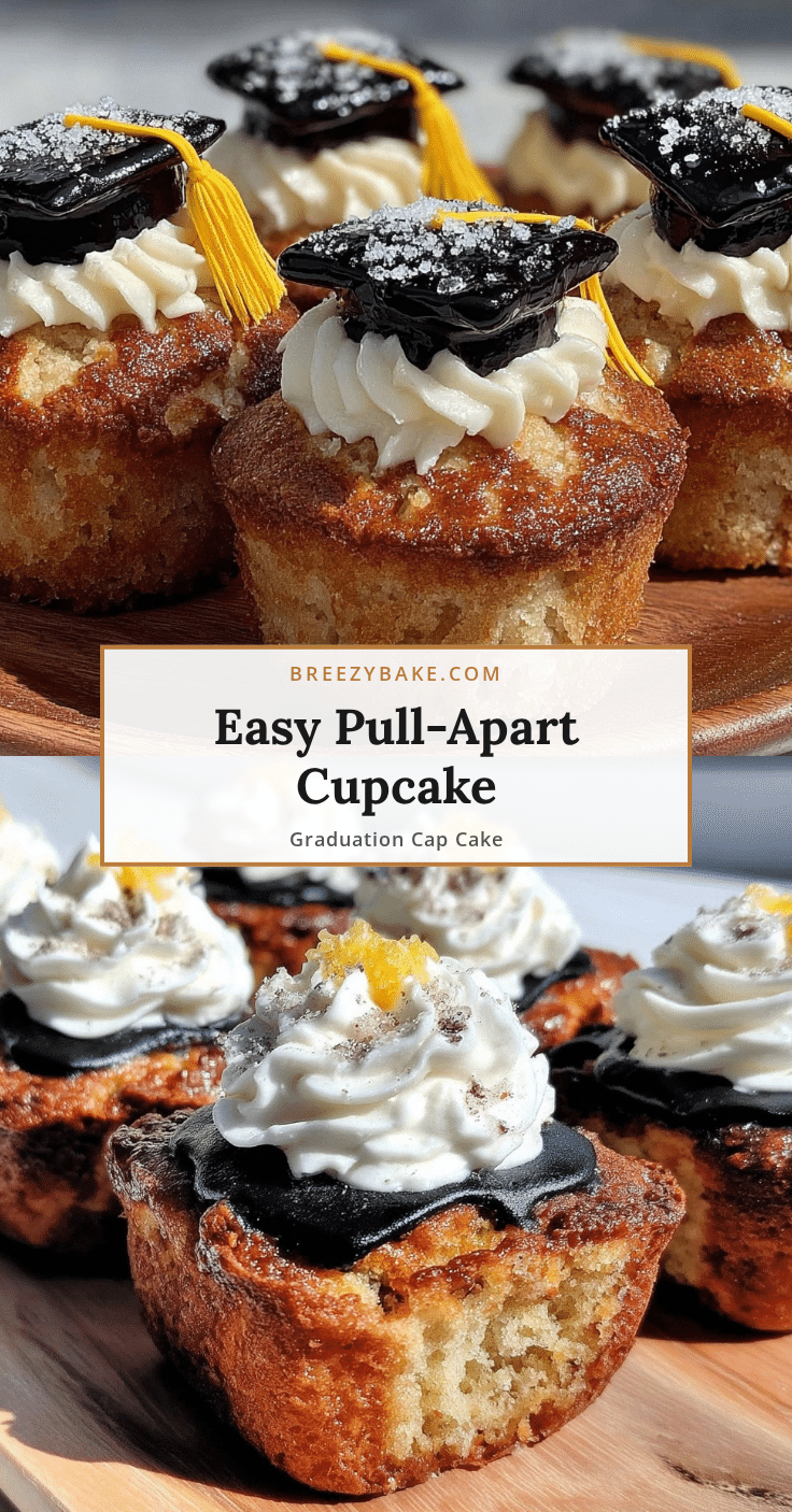 pull-apart cupcake graduation cap cake recipe