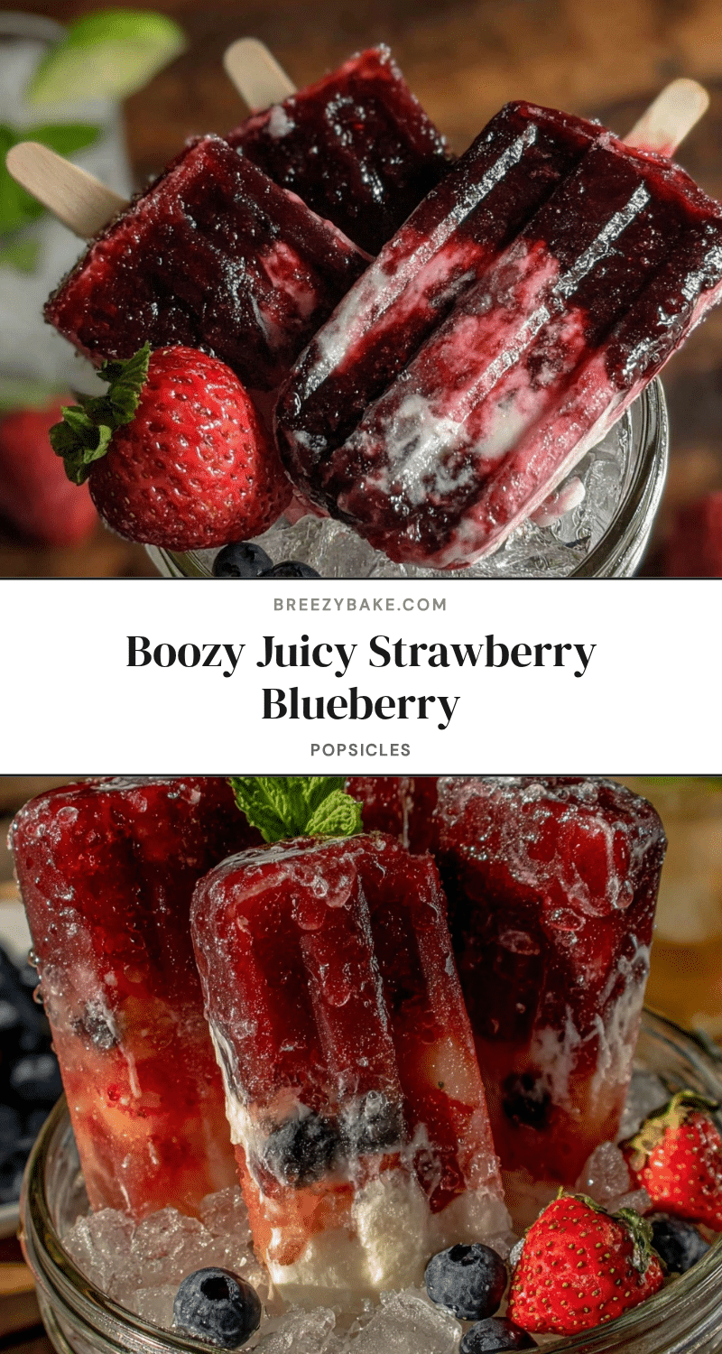 boozy strawberry blueberry popsicles recipe